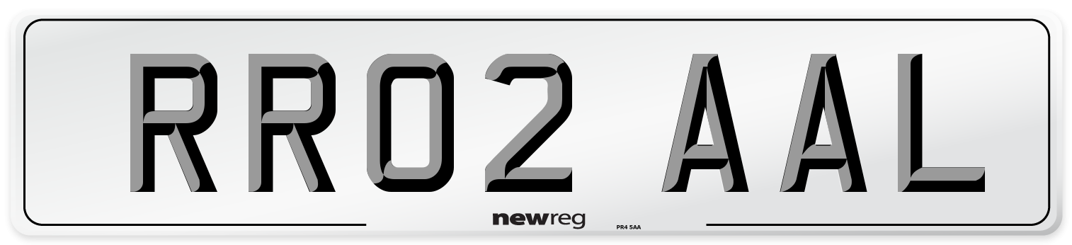 RR02 AAL Number Plate from New Reg